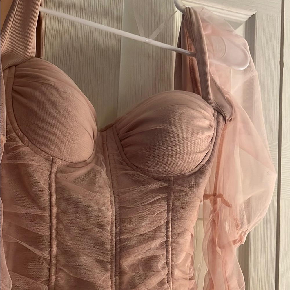Fashion Nova Pink Long Sleeve Dress